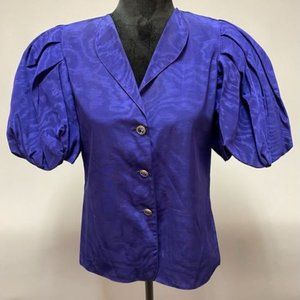 Jean Muir, metallic purple blouse, size 12